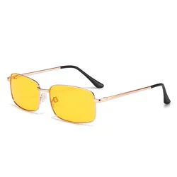 Gafas de sol polarizadas rectangulares para hombres y mujeres, diseño de lujo a la moda, visión nocturna, gafas de sol cuadradas amarillas para conducir, gafas 2024