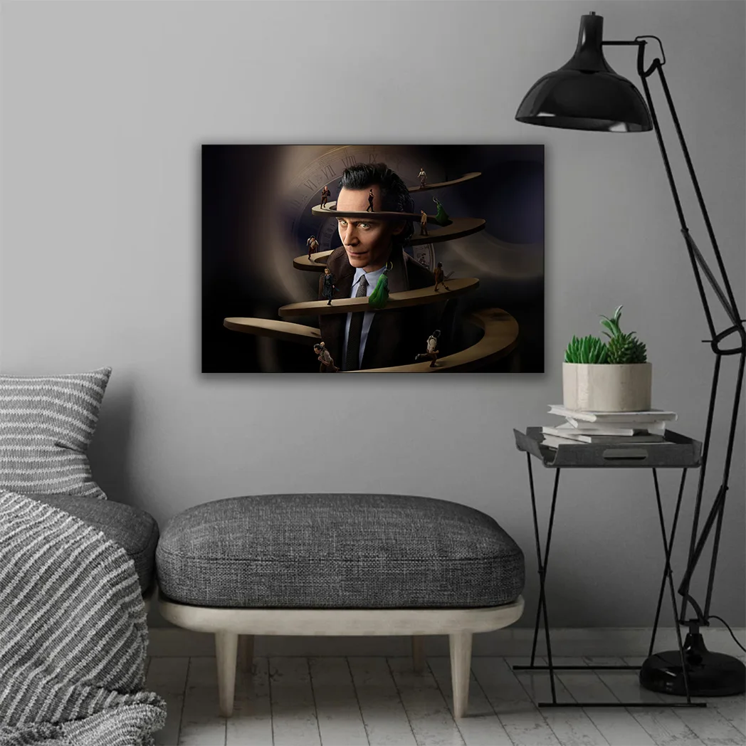 ملصقات فنية جدارية من MINISO Marvel Son of Odin Loki God of Story ديكور منزلي مناسبة لمشاهد مختلفة لوحة قماشية مزخرفة #6