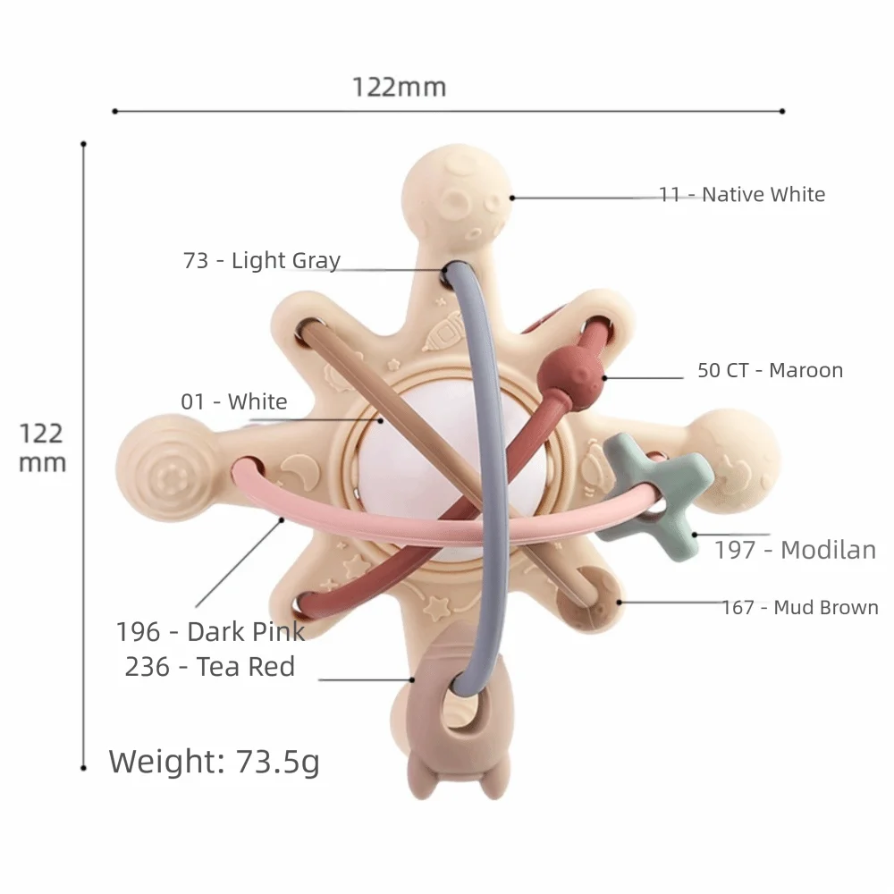 Nowa silikonowa grzechotka dla niemowląt, miękka kulka do gryzienia, kulka Montessori, zabawka edukacyjna dla dzieci w wieku 0-36 miesięcy