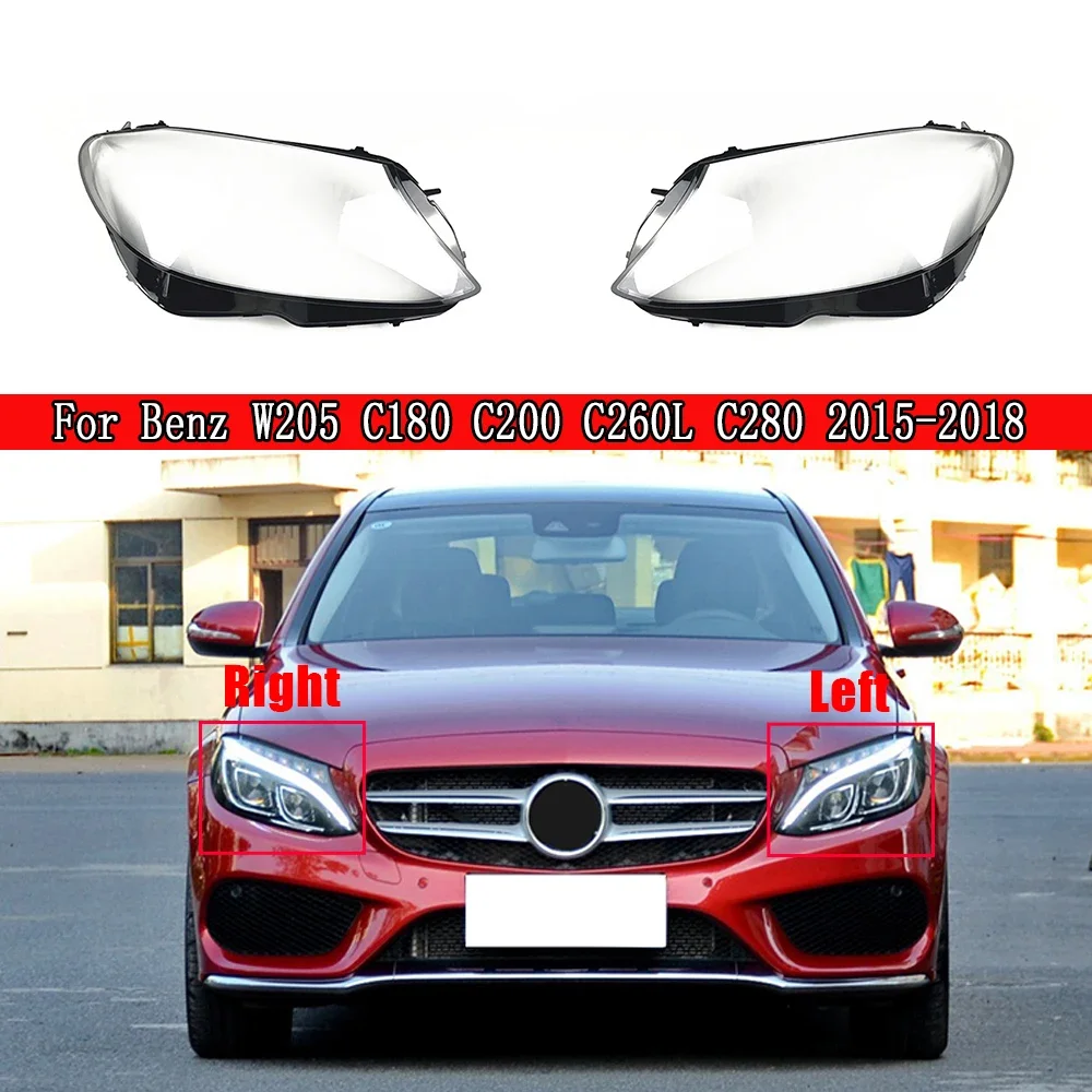 

Крышка фары для Mercedes-Benz W205 C180 C200 C260L C280 C300 2015 2016 2017 2018, абажур из плексигласа, замена оригинальных линз