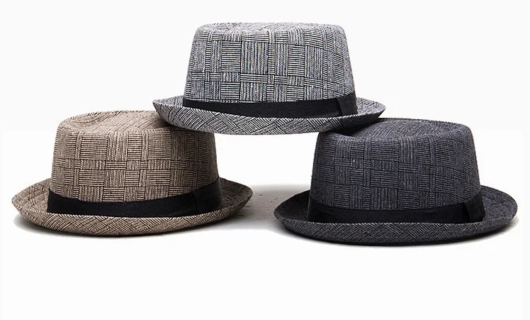 Neue Herbst- und Winterhüte für Herren Britische Retro-Jazzhüte Rundkopf-Hüte mit Kleinem Schirm Klassische Karierte Hüte im Gentleman-Stil für Damen – Detail 7