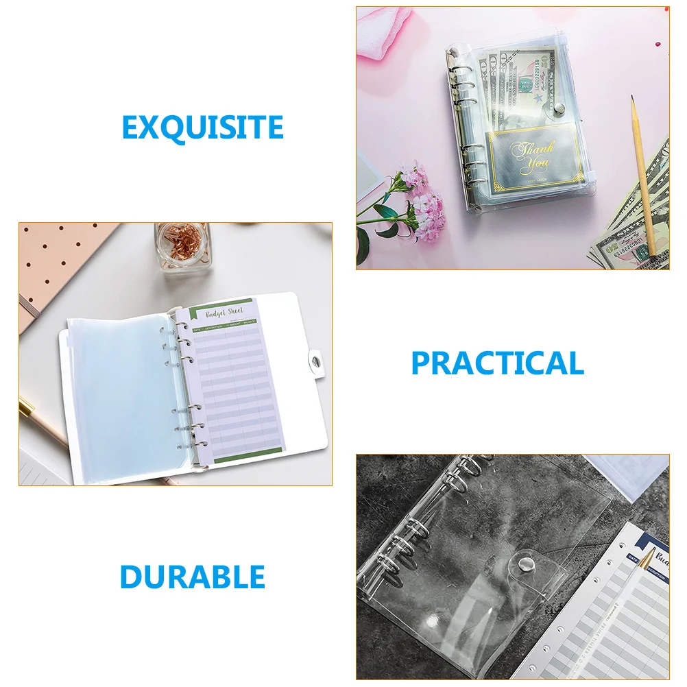 1Set Waterproof Binder A6 Budget Sheets Replacement Paper Loose-Leaf Expense Tracker Portable Cash Recording Notepad for Home