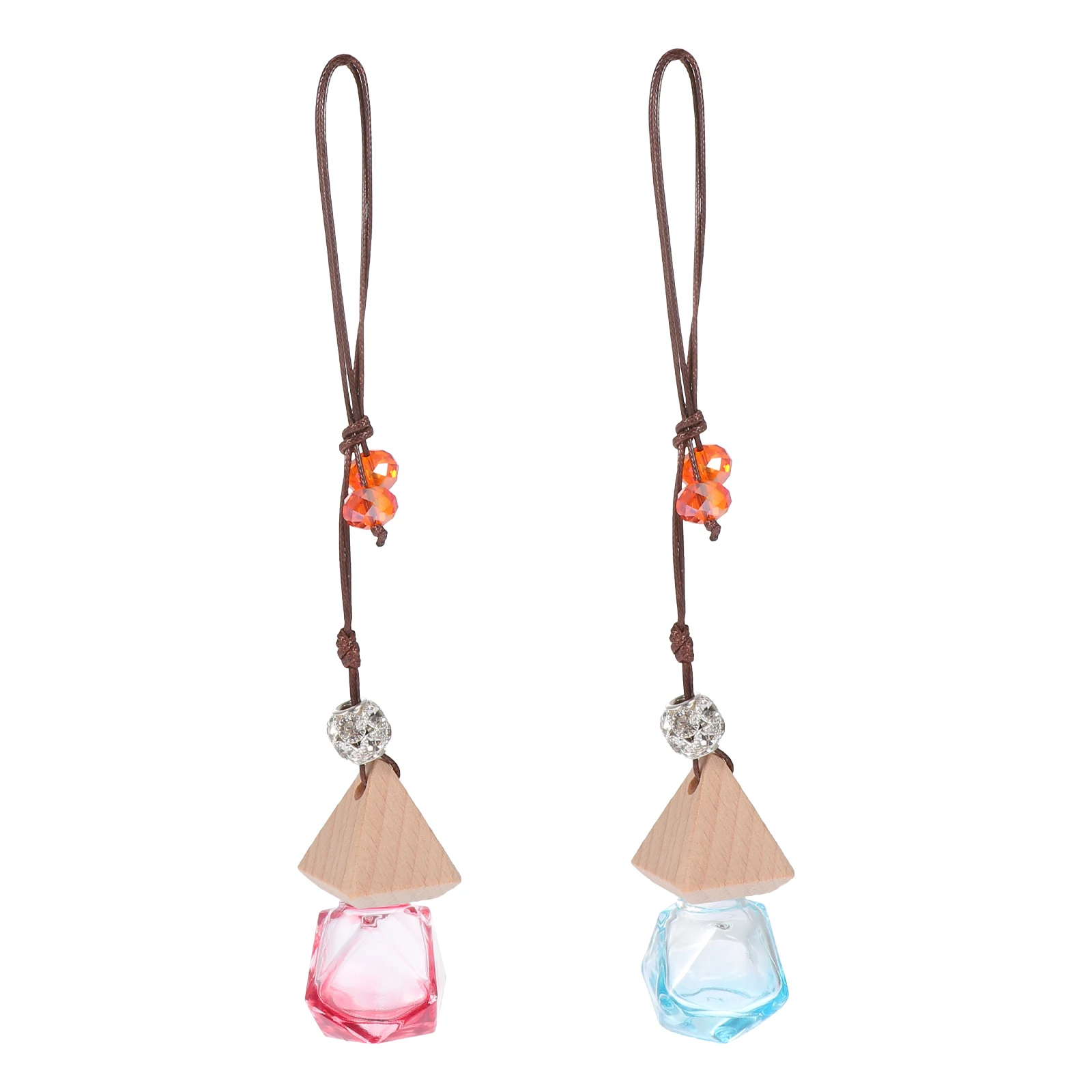 

2pcs Car Aromatherapy Perfume Bottle Glass Hanging Compact Size Essential Oil Diffuser Car Interior Decor Aroma Scent Home
