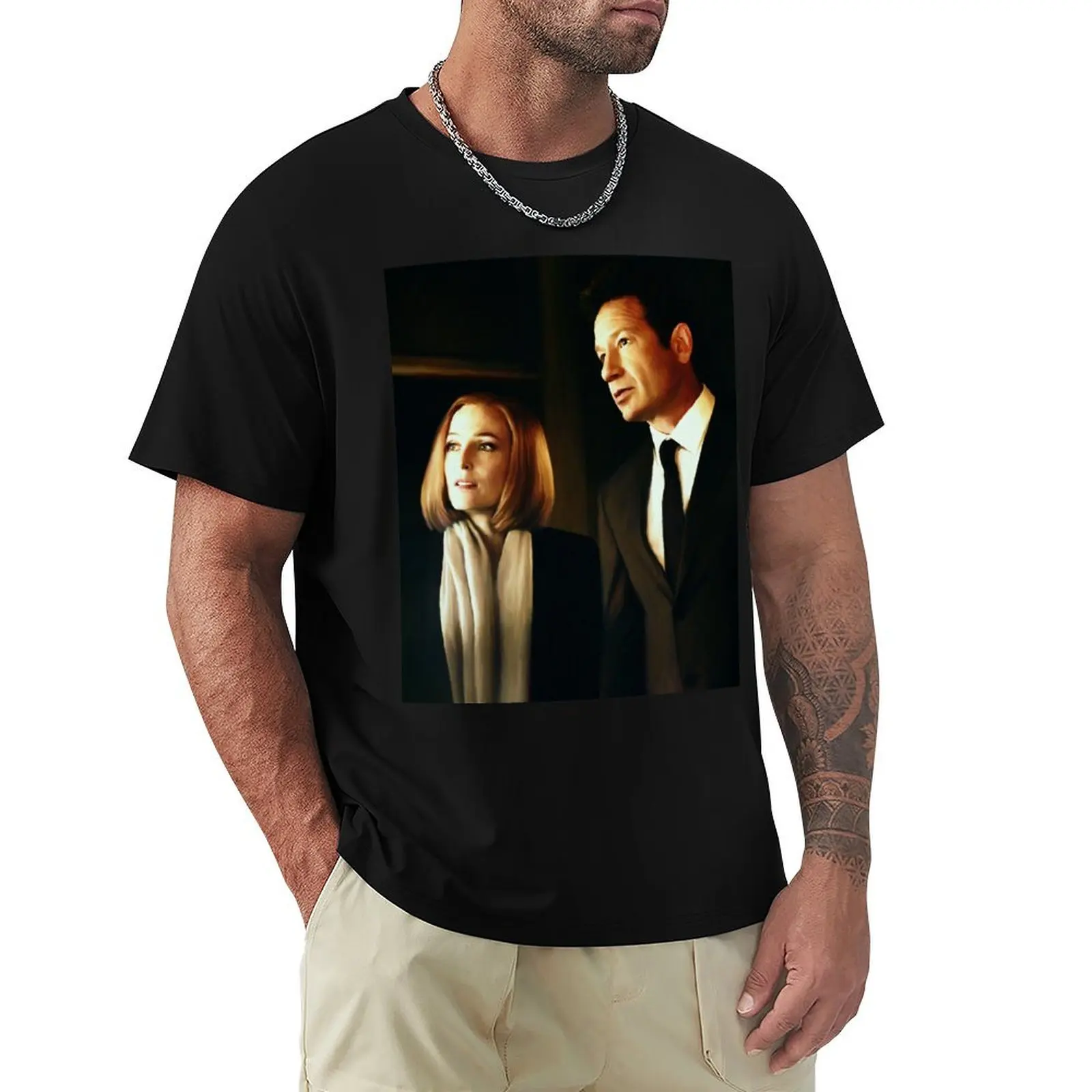 Mulder and Scully - oil color painting T-Shirt funny t shirts man T-Shirt