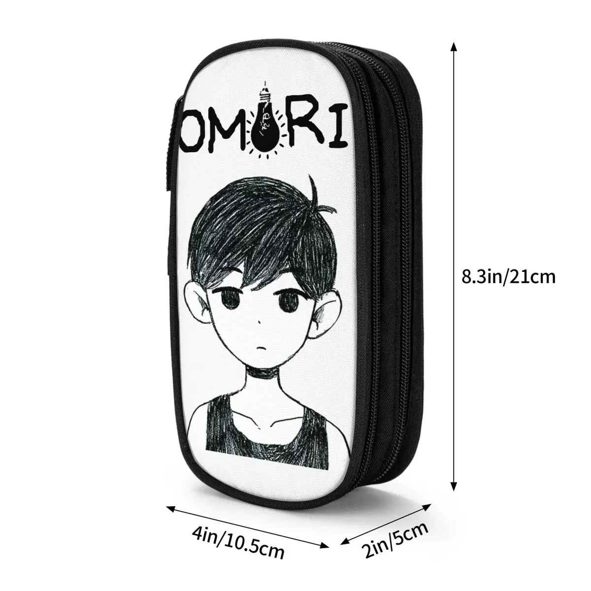 أبيض وأسود أوموري كاريكاتير ملابس مقلمة الريحان أوبري أنيمي ألعاب الفيديو القلم حقيبة طالب اللوازم المدرسية هدية قلم رصاص الحقيبة
