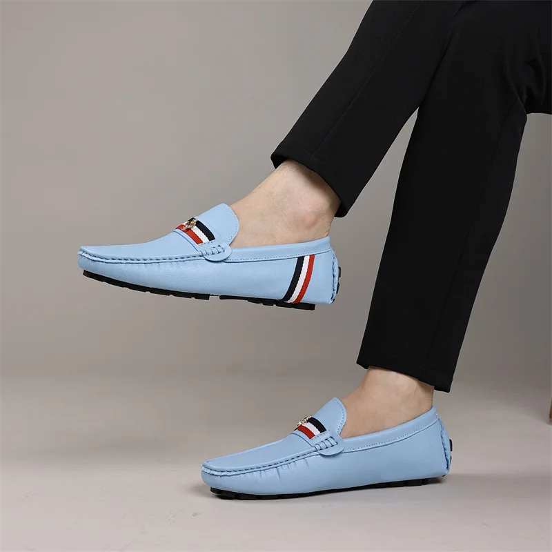 

YRZL Loafers Mens PU Leather Loafers for Man Casual Slip on Flats Moccasins Men Comfy Moccasin Driving Shoes for Men Loafer