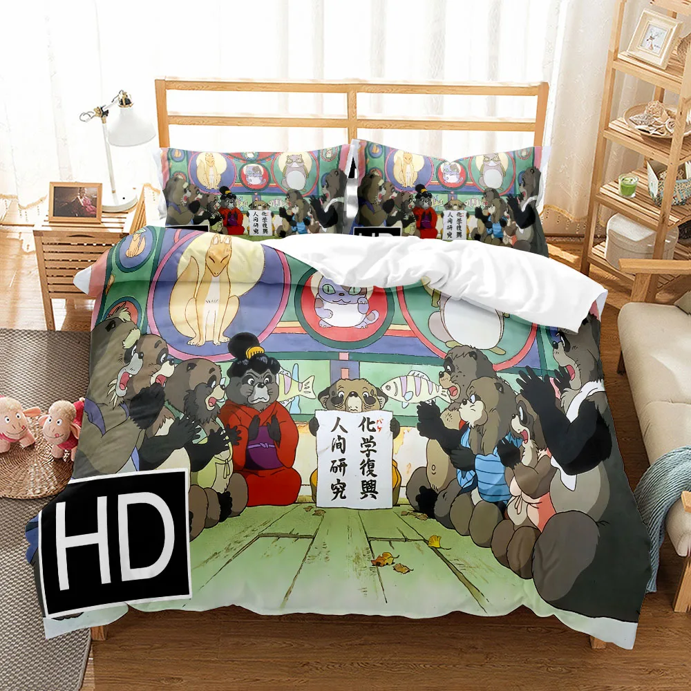 1990s Comics Duvet Cover Set King Queen Double Full Twin Single Size Link pom poko Bed Linen Set