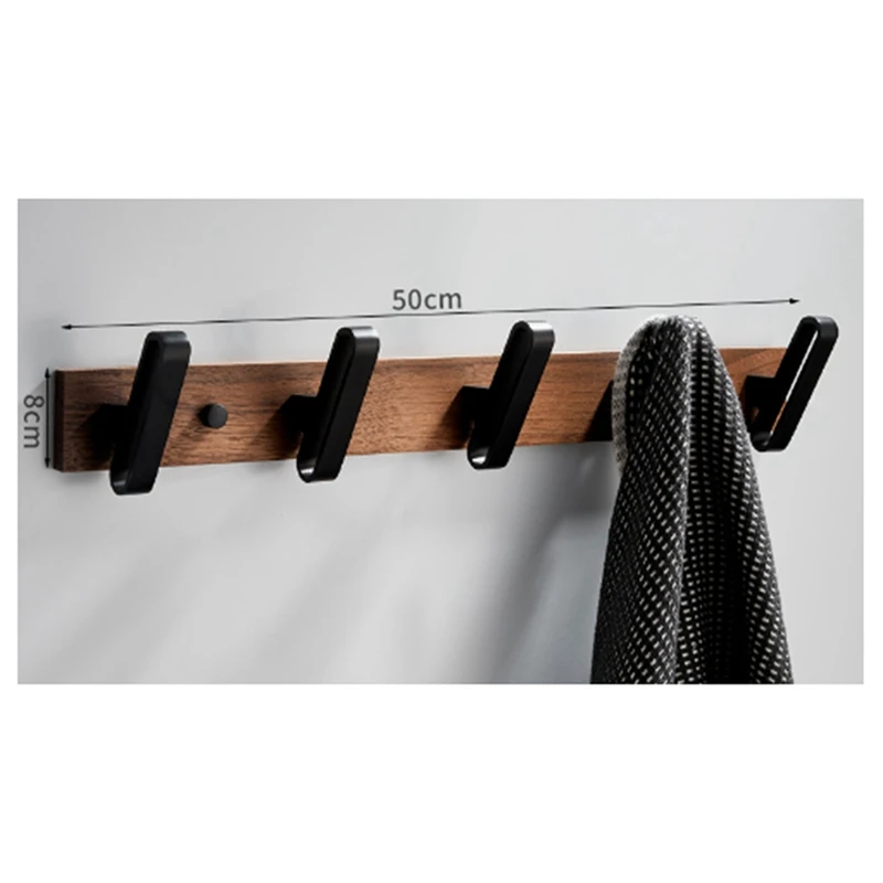 1 PCS Coat Rack Wall Mount Walnut Coat Hooks For Hanging Coats,Backpacks,Hats,Etc.Hooks For Entryway,Bathroom,Bedroom