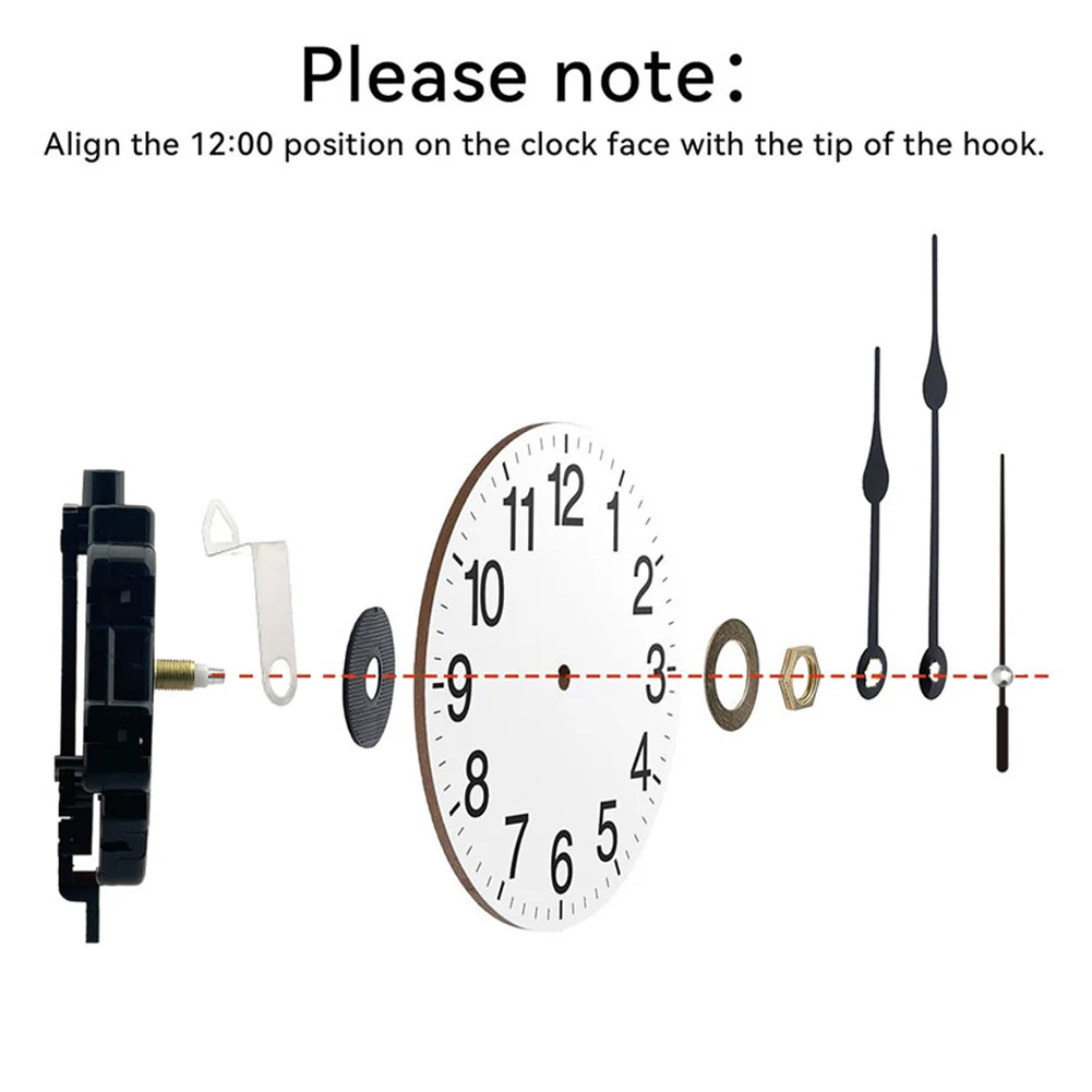DIY Craft Pendulum Clock Kit Includes 2 Movements 6 Decorative Metal Hands and Necessary Washers for Customization