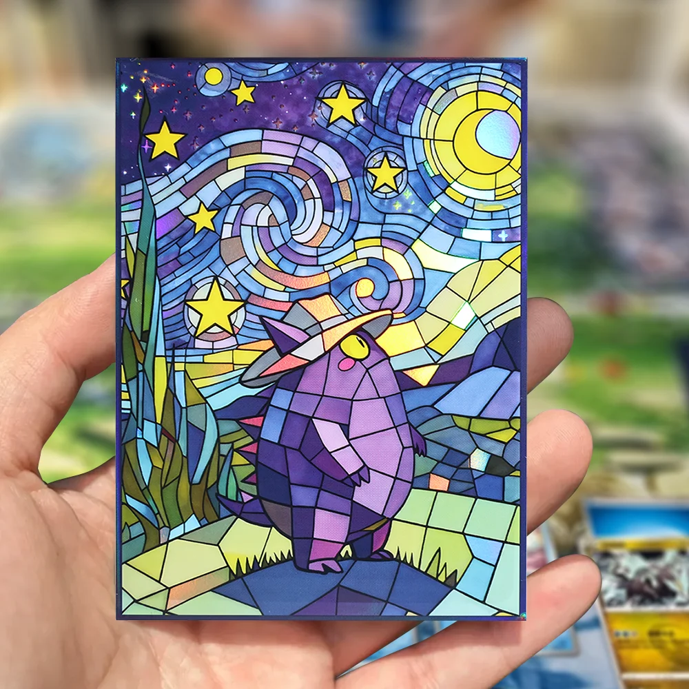60PCS-120PCS 66×91mm Holographic Anime Card Sleeves for MGT/PTCG Top Loading Board Game Inner Card Protector Compatible with TCG