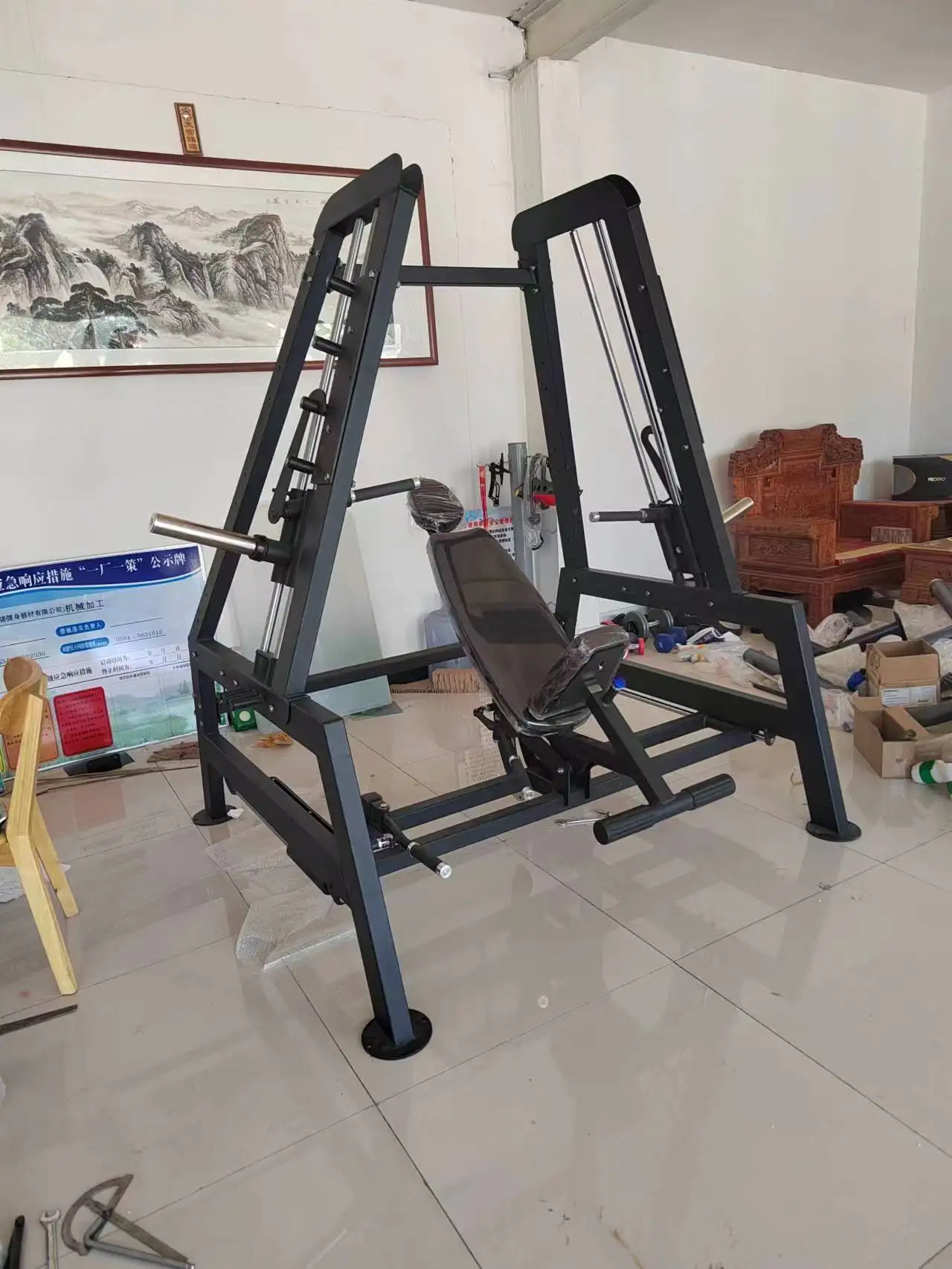 2026 Commercial Plate-Loaded Shoulder and Chest Press Machine Professional Heavy-Duty Dual Function Tower Smith Training Gym Mac
