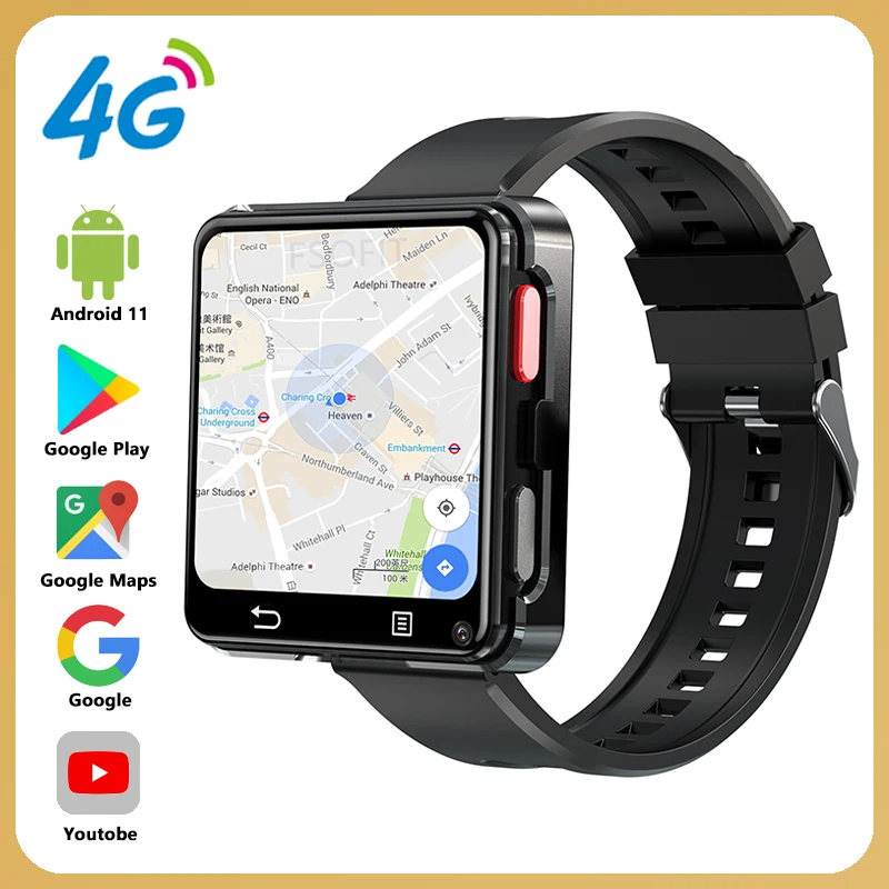 

2.64-inch Smart Watch 4G Network SIM Card Dual HD Camera WIFI Bluetooth GPS Android 11.0 Smartwatch Support Google Play Map