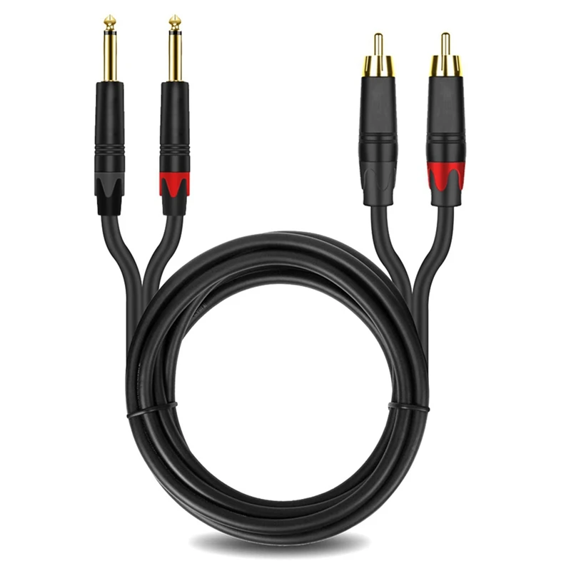 Hifi Audio Cable Stereo 6.35Mm To 2 RCA Cable Y Splitter TRS 6.35 To Dual RCA Signal Adapter Cord For Amplifier Mixer