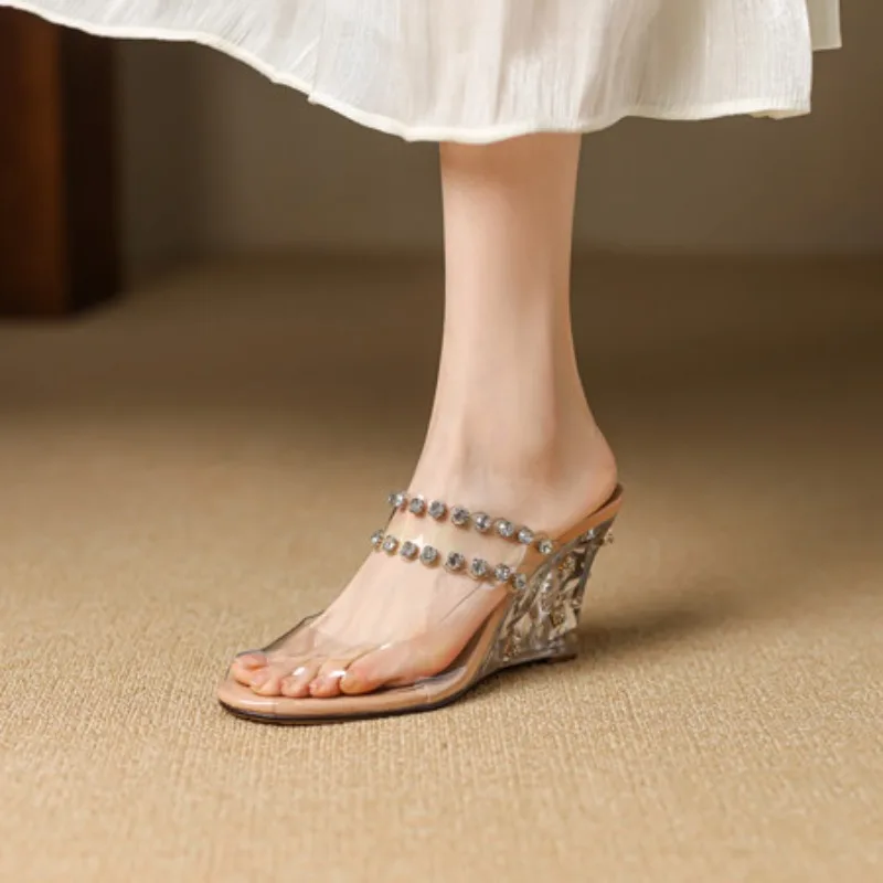 

Women's Platform Sandals Music Festival Sexy Slope Heel 8.5CM Nightclub High Heels Shoes Catwalk Steel Pipe