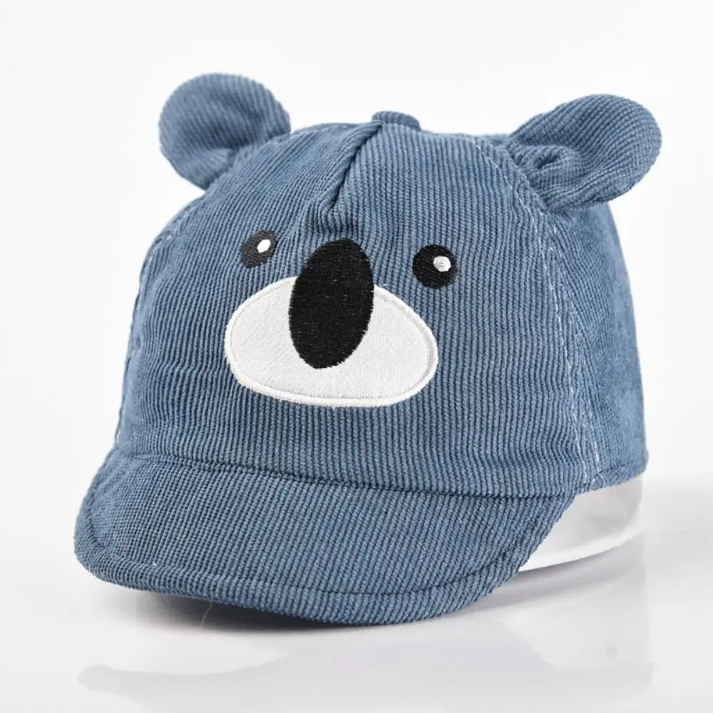 Cute Cartoon Bear Baseball Hat Short Brim Cotton Children Sun Visor Sunshade Peaked Cap Outdoor