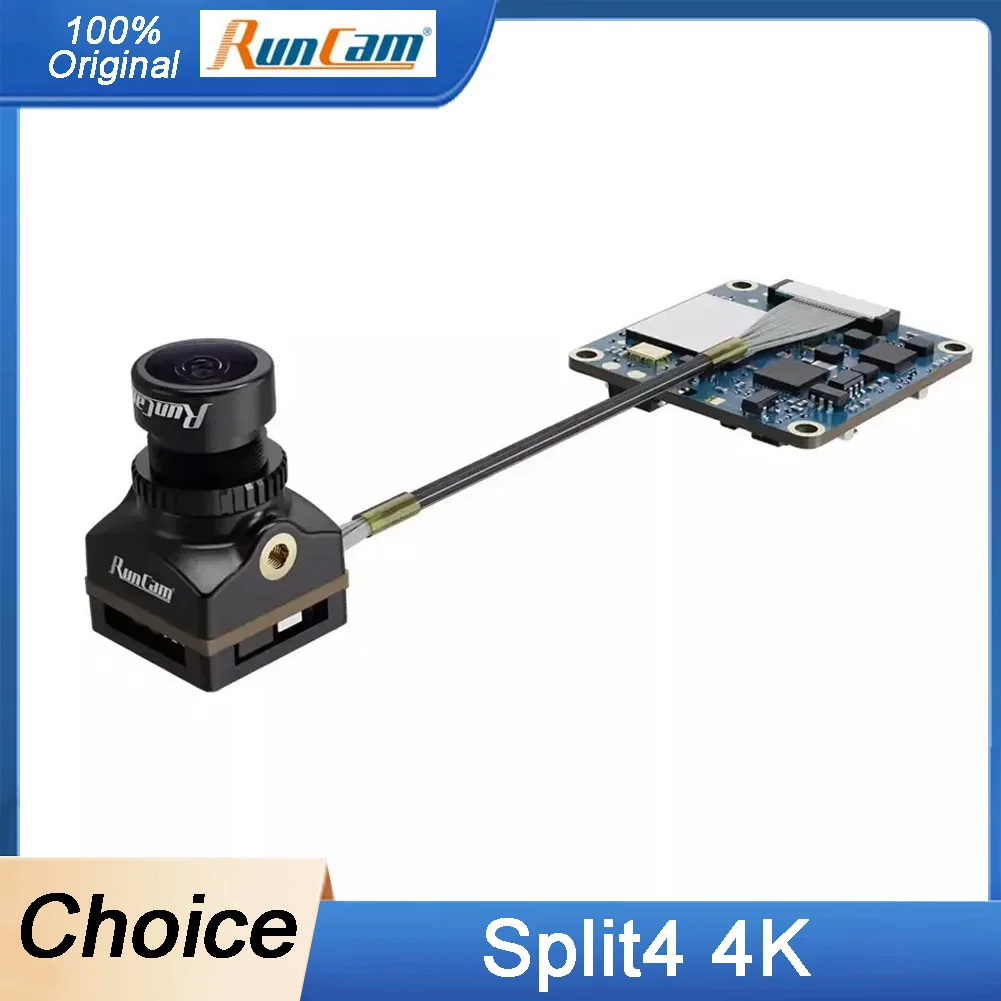 

RunCam Split 4 Split4 4K FPV Camera with FOV 140° Low Latency DC 5-20V Nano HD Recording 16:9/4:3 Shot for RC FPV Racing Drone