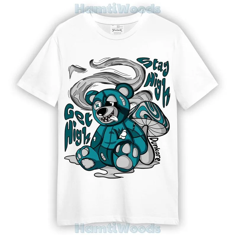 T-shirt Get High Bear, 4 Oxidized Green T-shirt To Match Sneaker 2504 NCMD