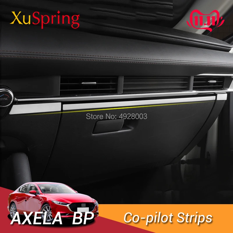 

For Mazda3 Axela 2019 2020 2021 2022 2023 LHD BP Car Co-pilot Groove Box Trim Cover Strips Garnish Stickers Car-Styling