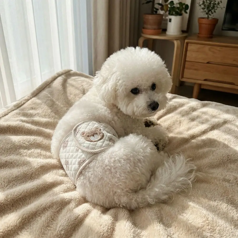 Adjustable Pet Dog Diaper Breathable Cartoon Bear Pattern Sanitary Underwear Leak Proof Pet Physiological Pant