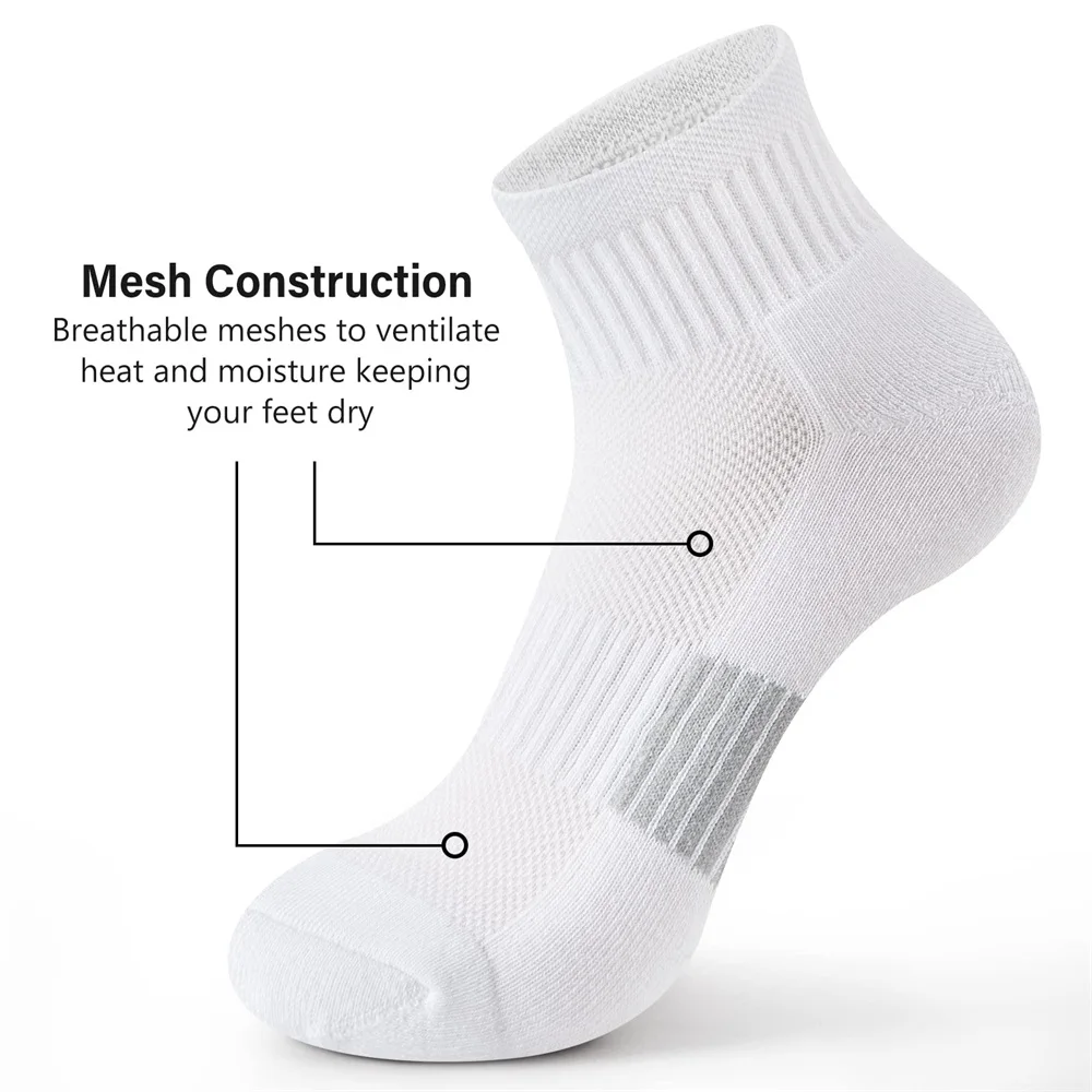 Calcetines tobilleros para mujer, atléticos, gruesos, acolchados, para correr, senderismo, corte bajo, 5 pares