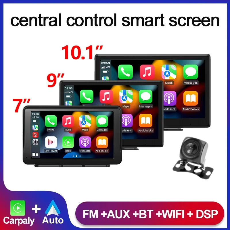 

Wireless Carplay Android Auto Portable Touch Screen Car Radio Multimedia Video Player AUX USB Rear View Camera Wifi Mirror Lin-k