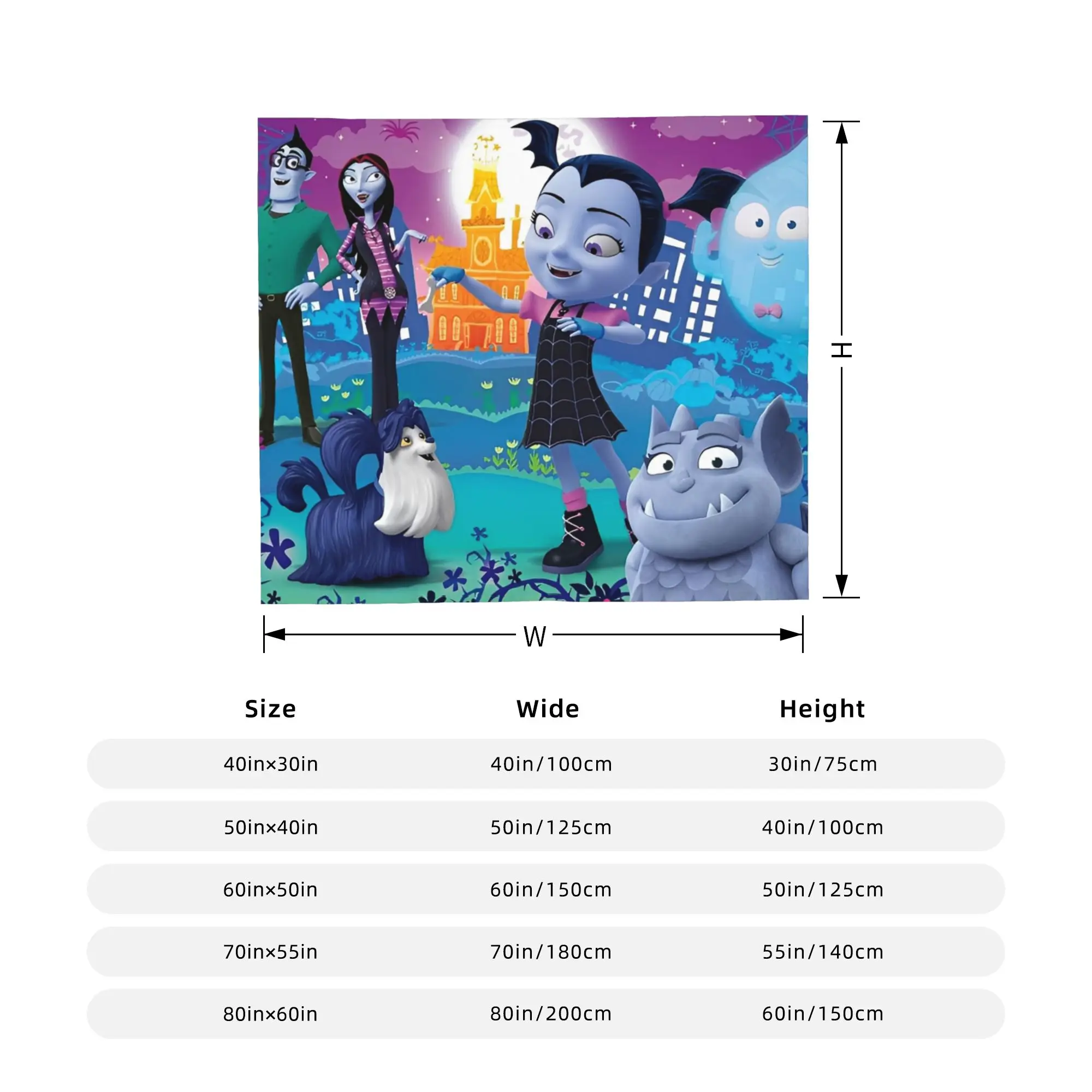 Vampirina في سن المراهقة مصاص دماء بطانية سوبر لينة الدافئة رمي البطانيات للأريكة 50x60 بوصة متعددة الحجم الفراش يلقي #4