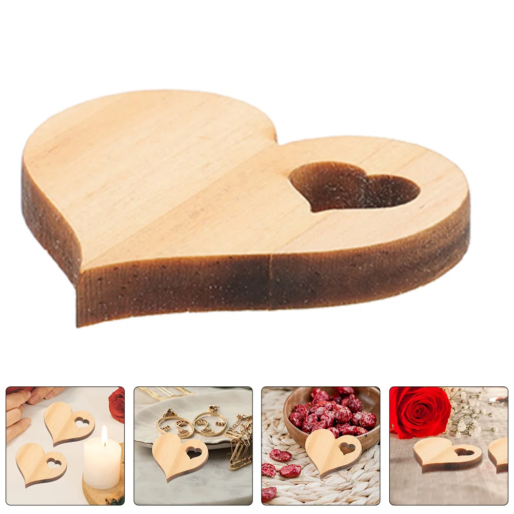 

100pcs Heart Wooden Slice Decoration Unfinished Wood Craft Material Diy Wooden Chips For Valentine Diy Supplies Blank Wood