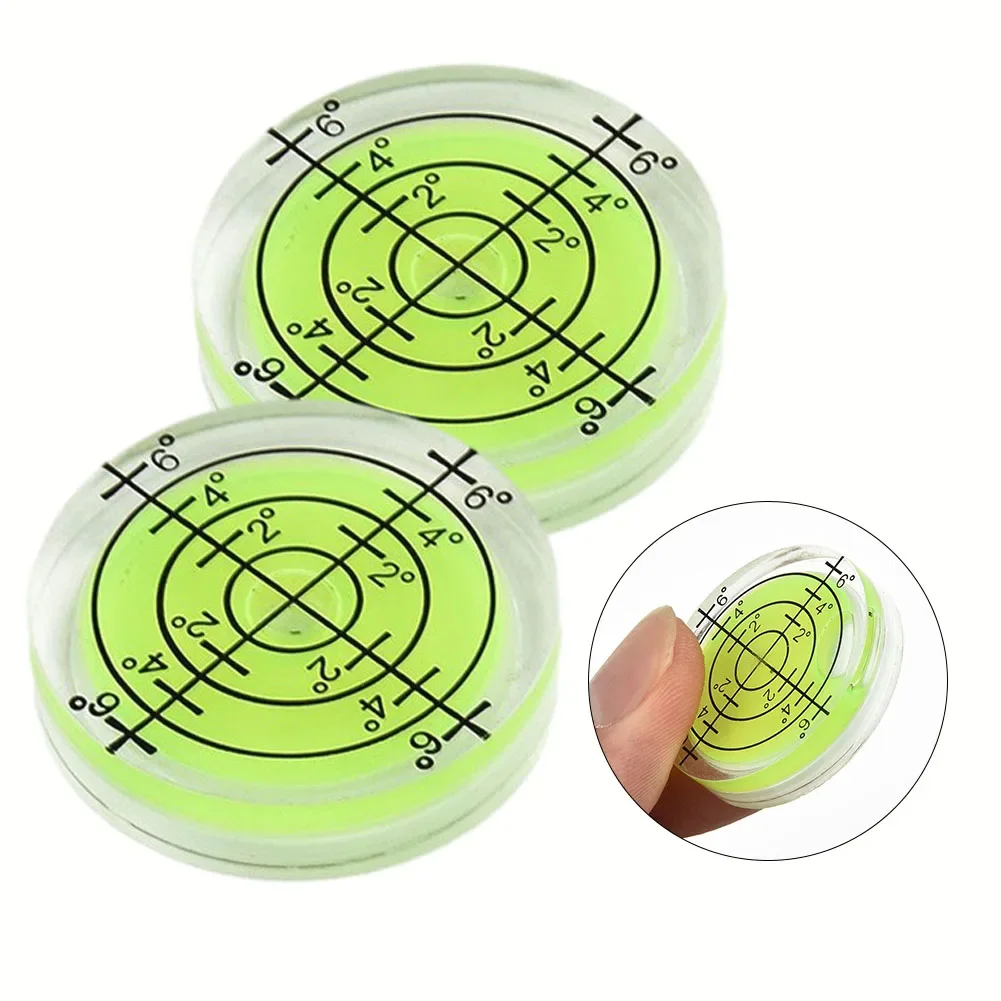 2pcs Precision Bubble Level Round Circular Measuring Kit Mini Spirit Level Horizontal Leveler Bubble Level Tool