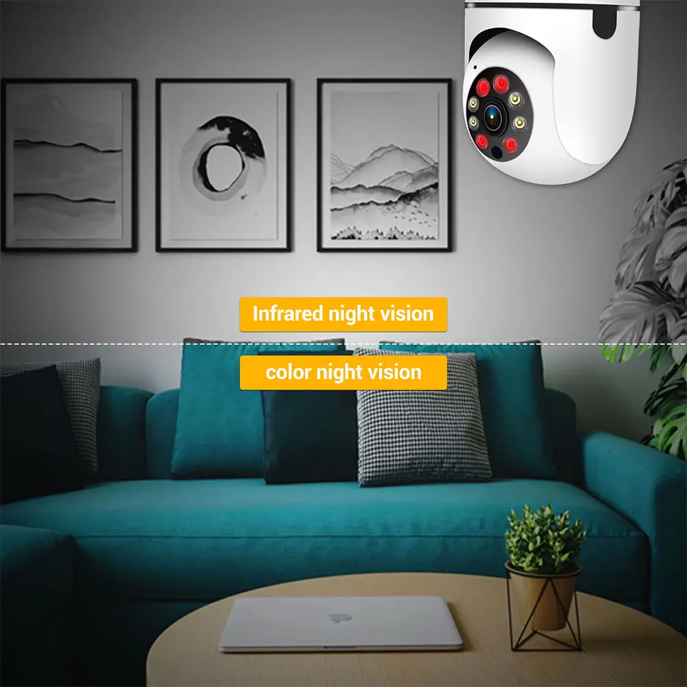 ESCAM PT208 2MP 1080P كامل اللون E27 مصباح رئيس المقبس PTZ IP كاميرا AI كشف الحركة البشرية Onvif الاتصال الداخلي مراقبة الطفل