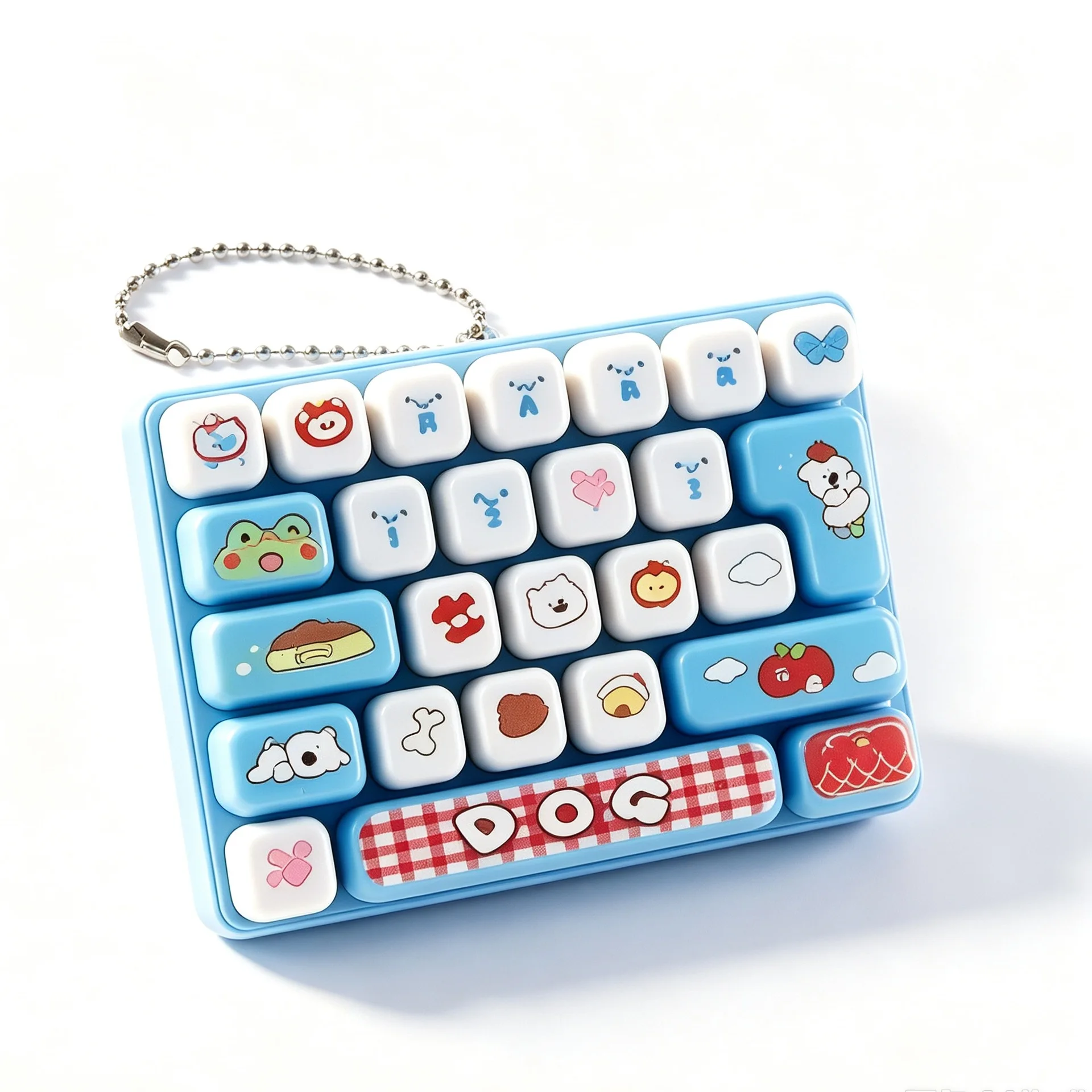 Fun 26-grid Keyboard Keychain Cartoon Button Clicker Stress Relief Fidget Schoolbag Hanger Charm Pendent Key Accessories Gift