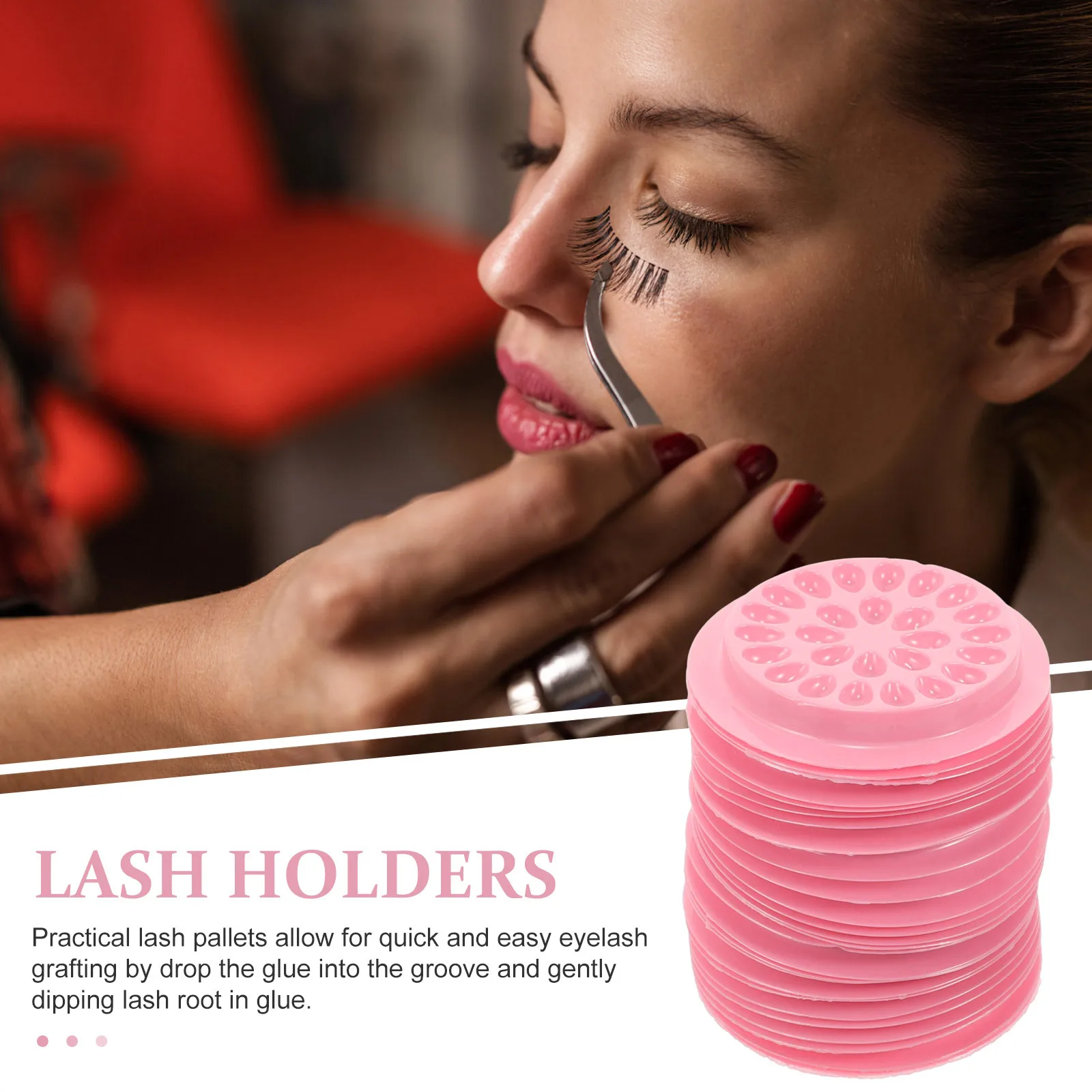 100 個つけまつげ接着剤ホルダー複数の溝高速アプリケーションまつげエクステンションツールサロン Diy 使用まつげ移植