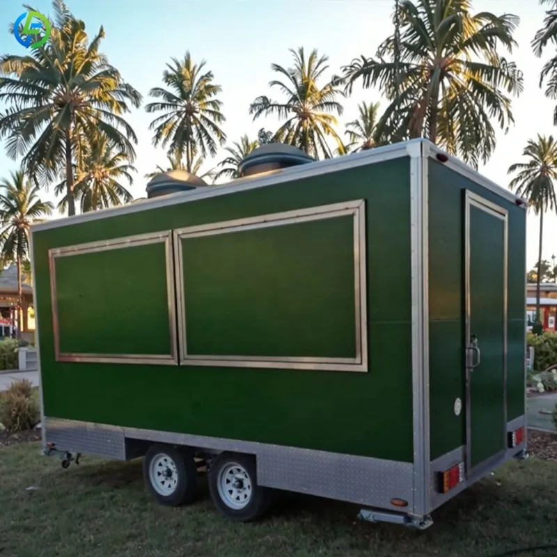 Customized Mobile Round Food Truck Trailer Food Cart For Fast Food Hot Dog Concession Business Customized Car