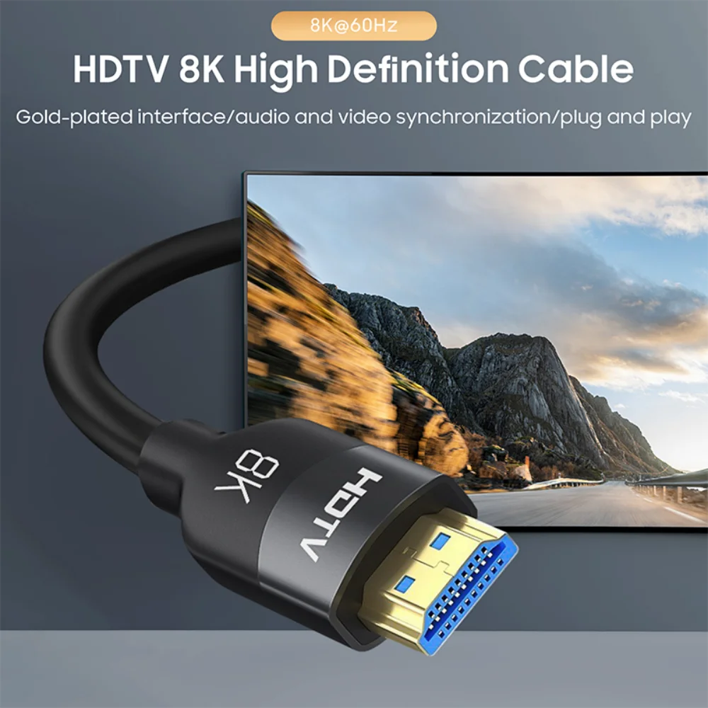 Vothoon 8K Cable 2.1 120Hz 4K HDMI-Compatible 2.1 Cable 8K UHD HDR eARC for HDTV XBox Projector PS5