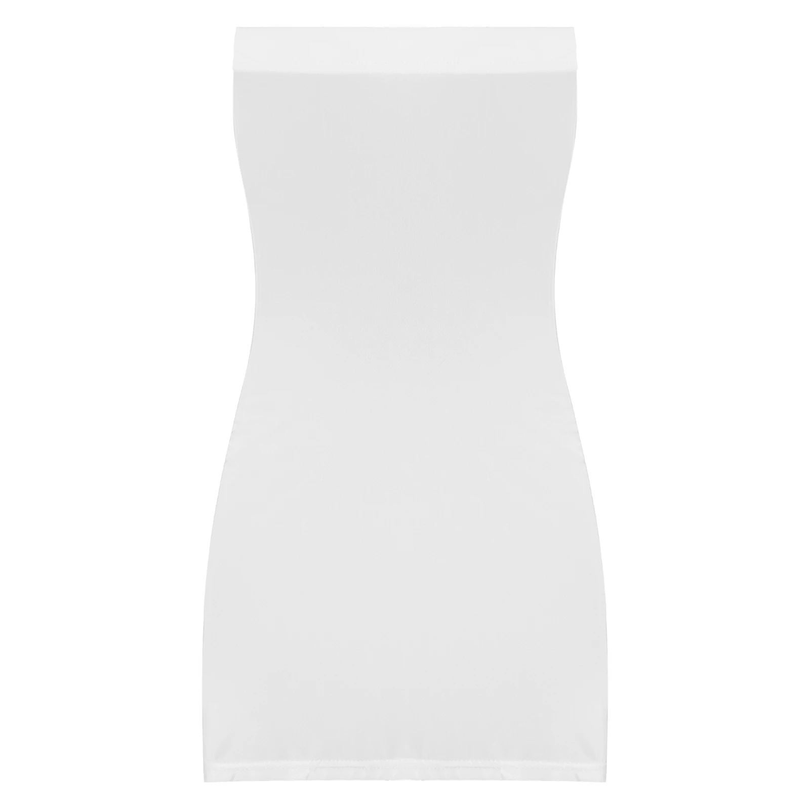 Feminino sem alças bodycon vestido sem mangas transparente apertado lápis vestido óleo brilhante pacote hip sheer mini vestidos clubwear