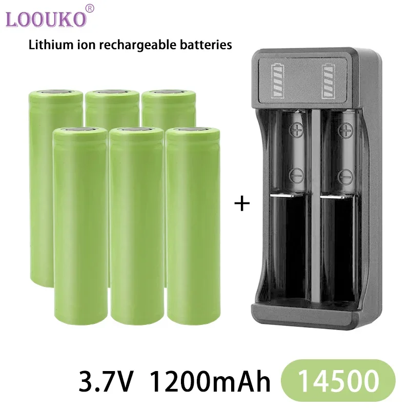 LOvised KO 14500 Ate Lithium-Ion Battery, AA 3.7V, 1200mAh, suitable for bright light, toys, razor, USB charger