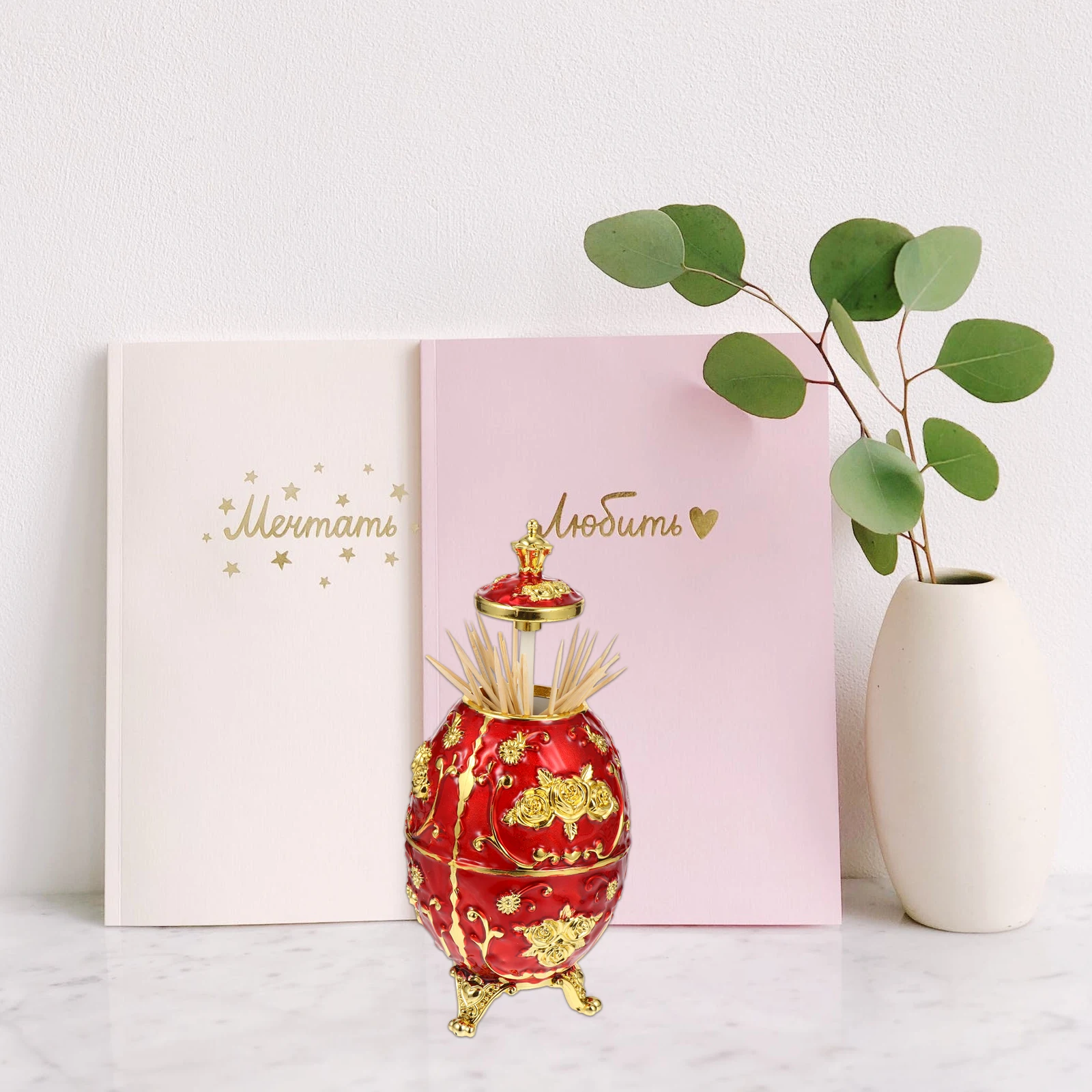 

Crown Rose Flower Toothpick Holder Retro Vintage Decorative Container For Home Hotel Office Bar Kitchen Organizer