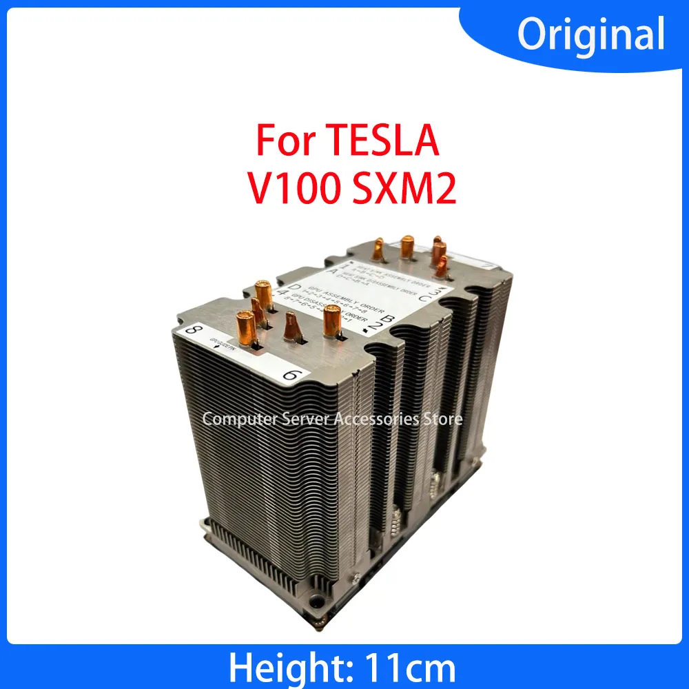 Custom Original Radiator for TESLA V100 P100 S10 Copper Tubes GPU Graphics Card Heatsink Cooler Heat Sink 11CM XM2 Accessory
