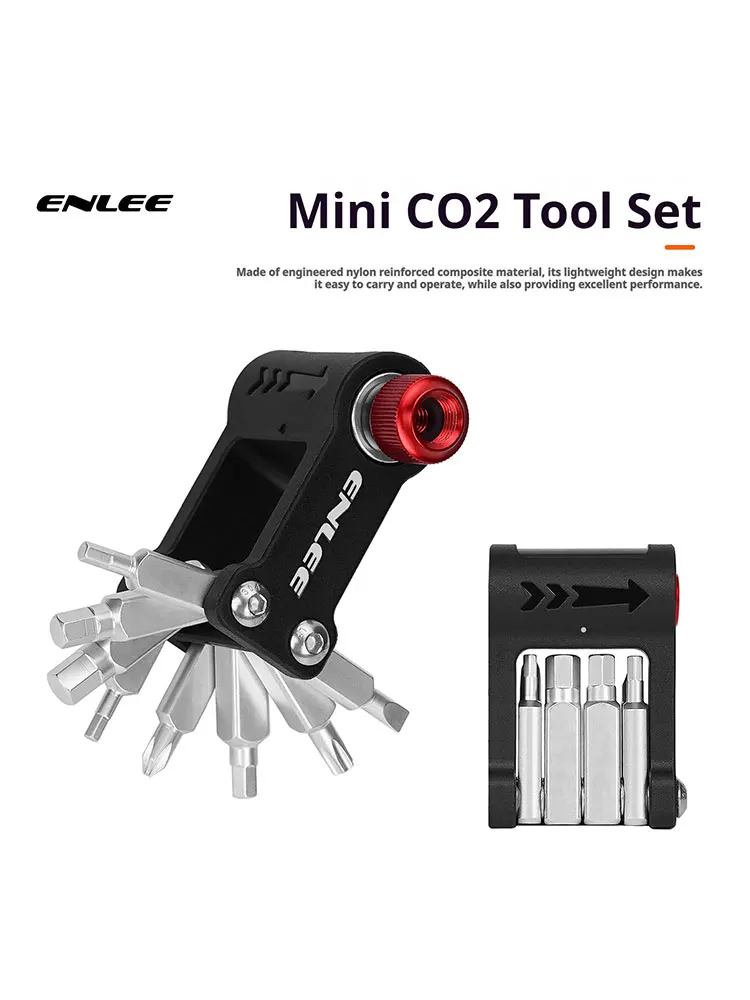 AliExpress enlee ENLEE Mountain Bike Road Bike Portable Mini Repair Tool Outdoor Multi-functional Tool Set CO2 Gas Bottle Nozzle