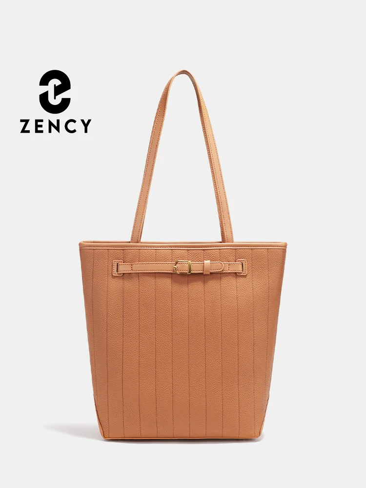 Zency Top Quality Shopper Bag Genuine Leather Women's Work Tote Bag Handbag Large Capacity Bag Pocket Purse For A4 Winter