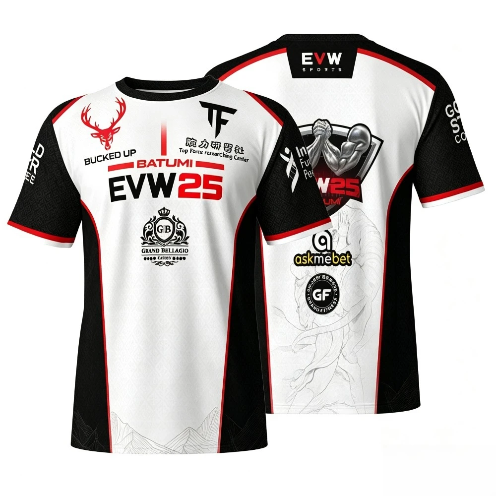2026 The East Vs West Series 25 Armwrestling T-Shirt Fans Breathable Sports Jersey Men's Breathable Quick Dry Fitness Gym Tees