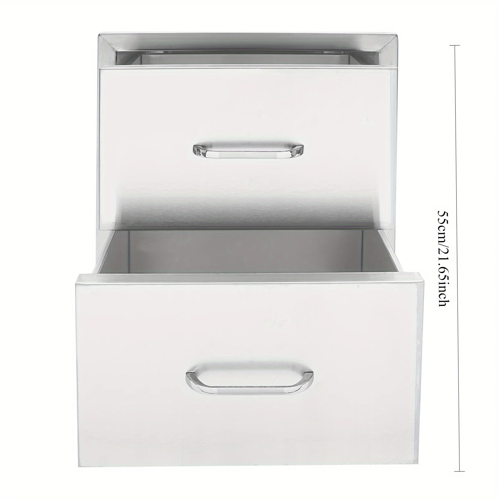 18x21x13" Heavy-Duty Stainless Steel Pull-Out Drawer-Weatherproof Organizer for Outdoor Kitchen & BBQ Island, Tool-Free Install