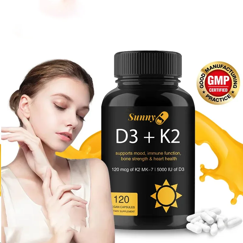 Vitamine D3 + k2 qui aide à réguler le métabolisme du calcium, favorise l'immunité des dents et du soutien de la peau Sophia