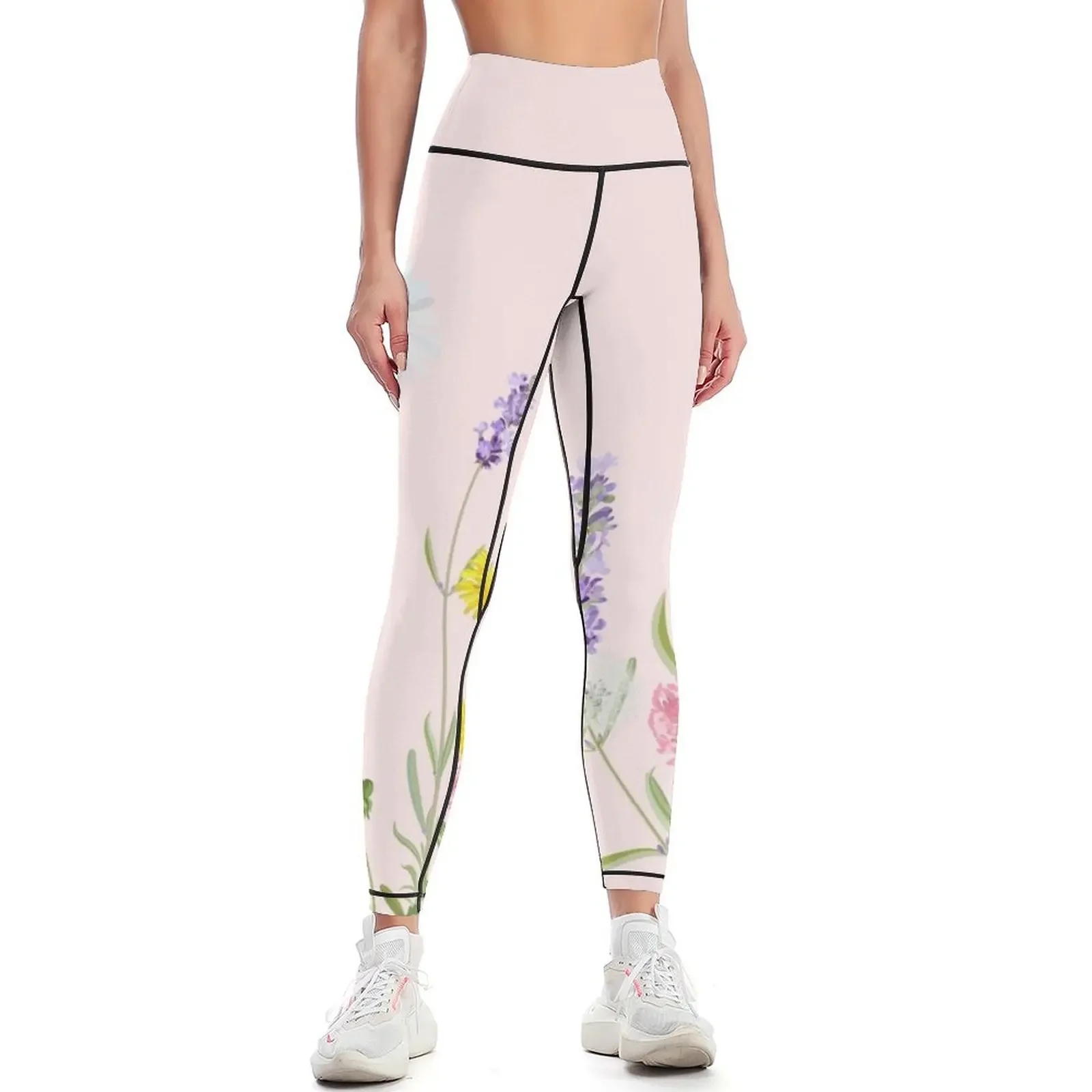 

Blush pink - wildflower dreams Leggings Women's gym Women's tights Legging sexy woman Women's push up Womens Leggings
