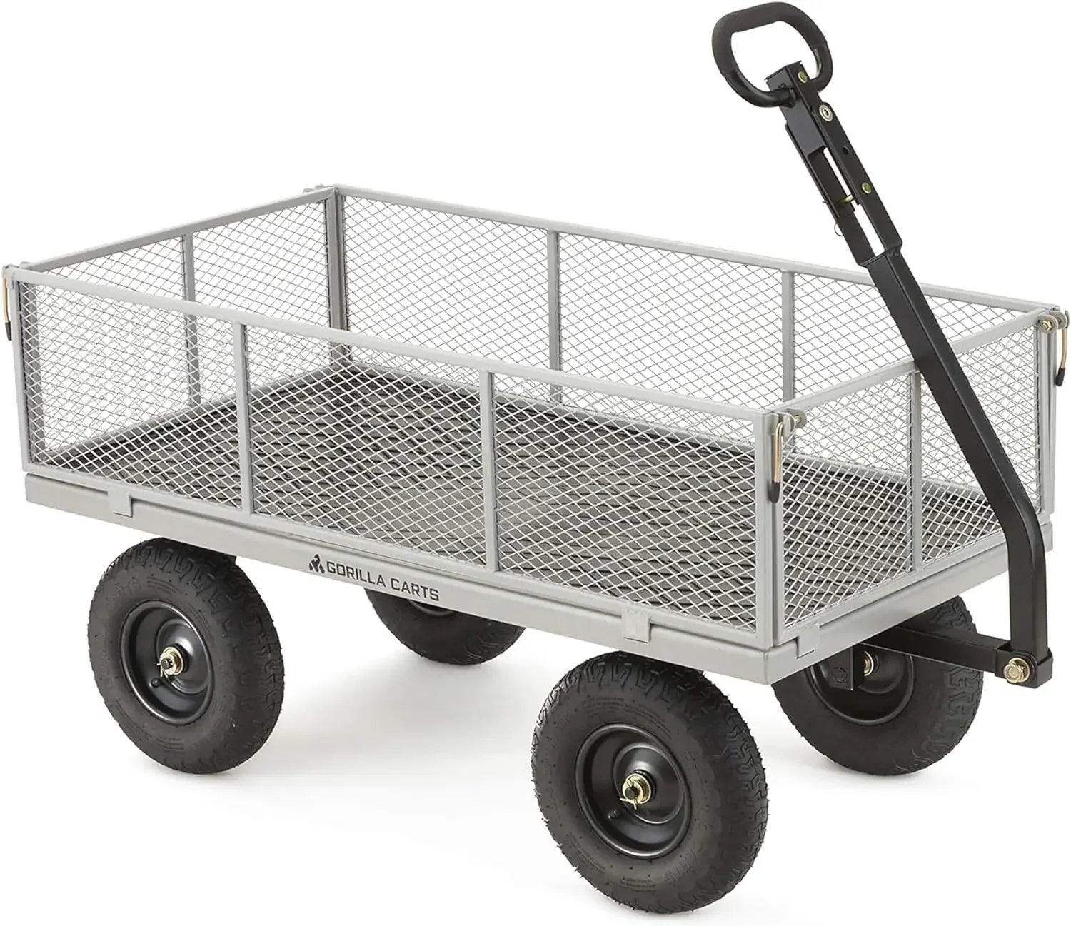 1000 Pound Capacity Heavy Duty Steel Mesh Versatile Utility Wagon Cart with Easy Grip Handle Garden transport handcart