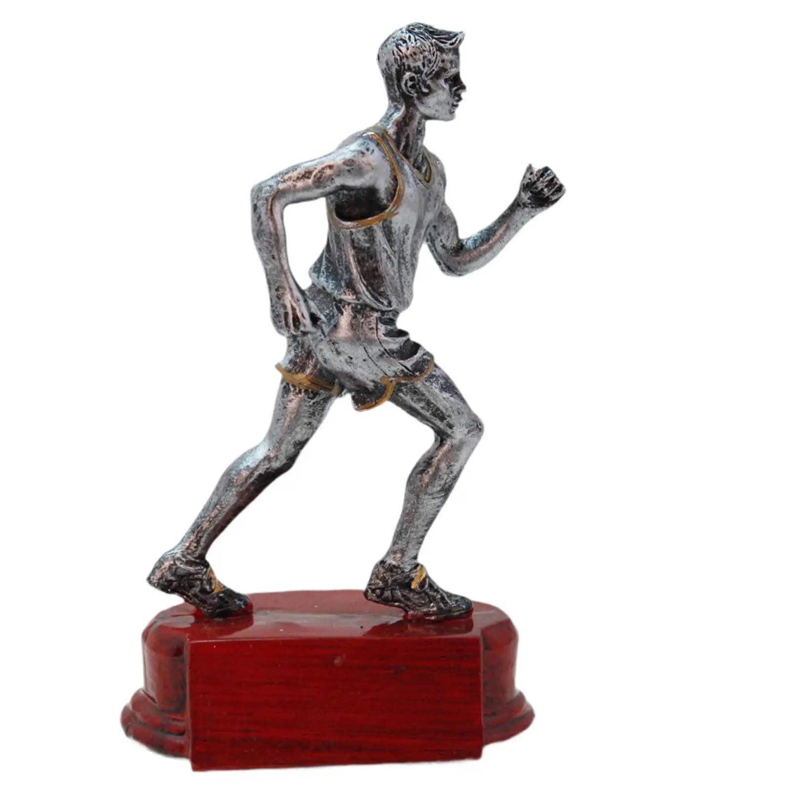 Male Long Distance Runner Statue 4x2.4x6inch Tabletop Decoration Collectible for Desk Accents Shelf Decor Versatile Lightweight