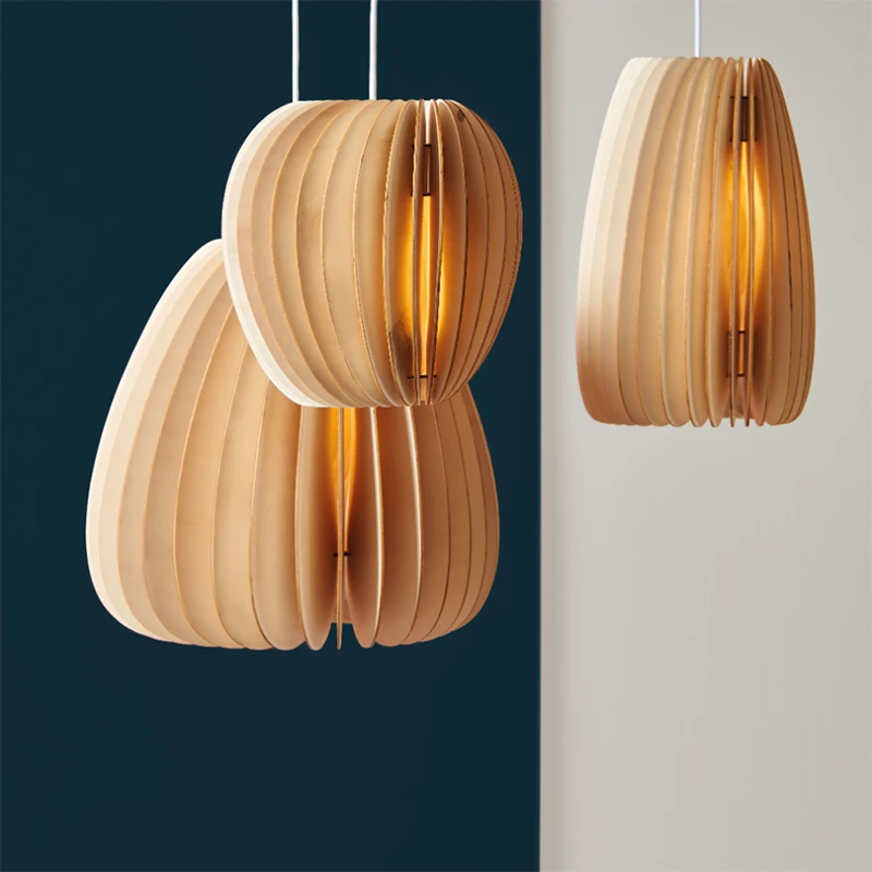 

Japanese Lustre Pendant Lights Retro Log Bedroom Study Kitchen Hanging Light Nordic Modern Restaurant Bar Lighting Fixtures E27