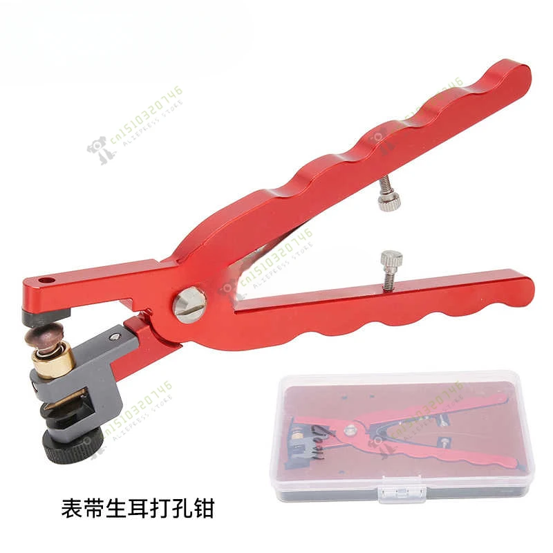 Leather Watch Bracelet Cutting Plier for Straps To Fix Catches Spring Bar Hand Tool Pliers Red Straight