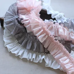 1 Meter Gray Pink Green Ivory Cotton Ruffled Lace Trims Lace Ribbon Diy Craft Sewing Cuffs Collar Skirt Clothing Decor  6.5cm