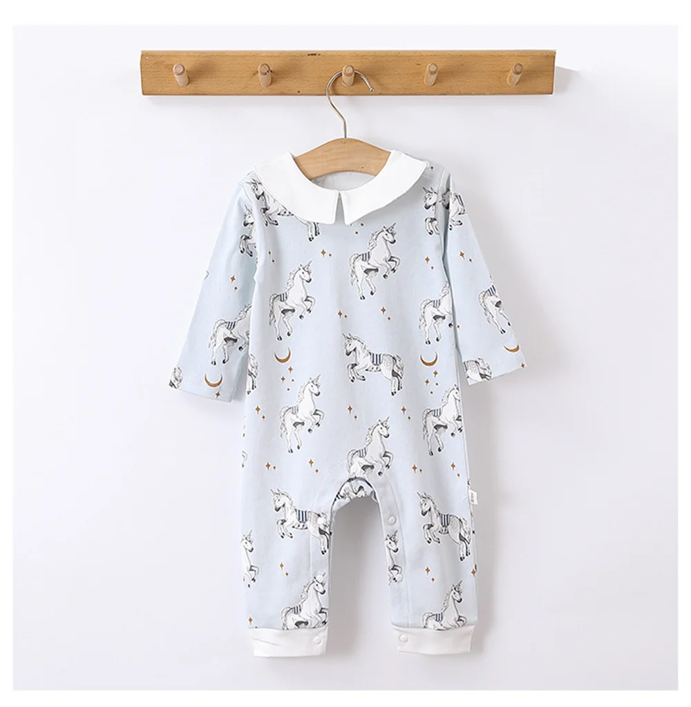 2023 Autumn/Winter ANIMAL PRINT Newborn Baby Boy Girl Clothes Ha Clothing Pajamas Romper Outfits 0-24M Long Sleeve Jumpsuit