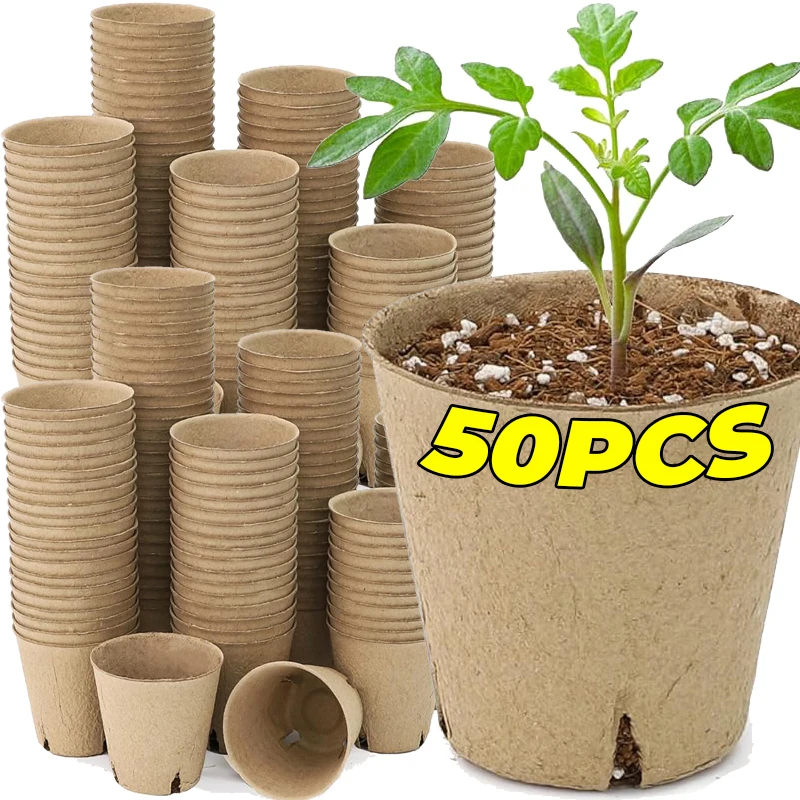 

10/50pcs Plant Grow Nursery Pots Pulp Cups Biodegradabl Seedling Tray Garden Pot Seed Germination Plant Flower Pot Grow Boxes